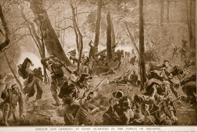 Fransen en Duitsers op korte afstand in het bos van Argonne, 1914-19 door Felix Schwormstadt