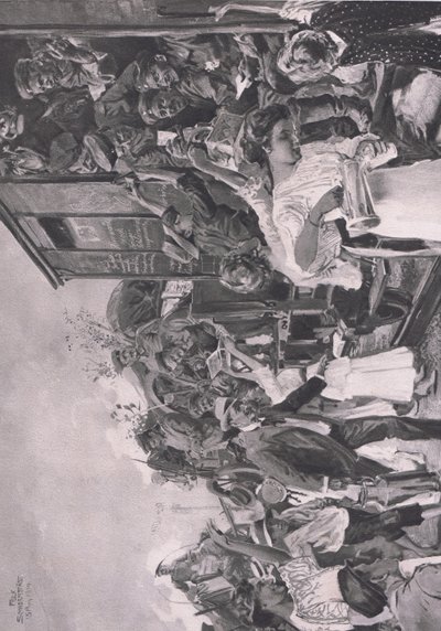 Op naar het front, illustratie uit Hindenburg gepubliceerd door Daterlandischer Derlag C U Weller Berlijn door Felix Schwormstadt