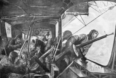 Aan boord van een Zeppelin, Duitse luchtvloot, Eerste Wereldoorlog door Felix Schwormstadt
