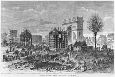 Sloop van de Parijse barrières, Arc de Triomphe en Place de l