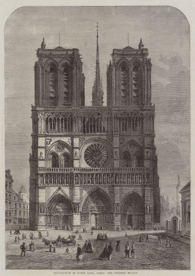 Restauratie van de Notre Dame, Parijs, de westelijke gevel door Felix Thorigny