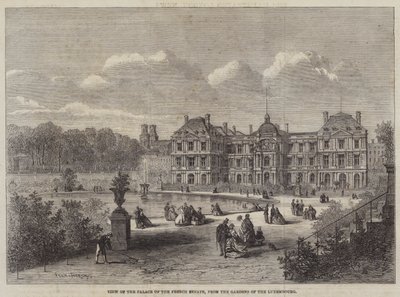 Uitzicht op het Paleis van de Franse Senaat, vanuit de Tuinen van het Luxemburg door Felix Thorigny