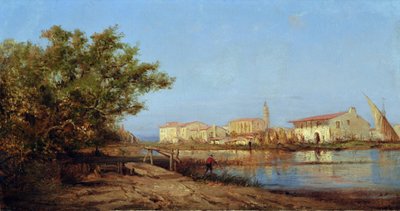 Mas a Martigues door Félix Ziem