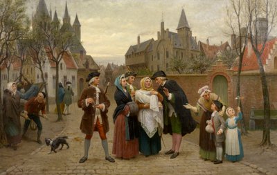 Een doop in Vlaanderen in de 18e eeuw door Felix de Vigne