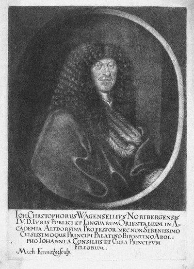 Portret van Johann Christoph Wagenseil 1633-1705, einde 17e eeuw door Fenitzer