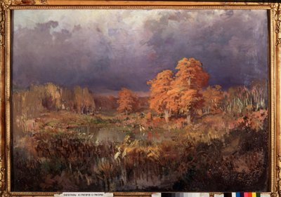 Moeras in het bos, herfst door Feodor Alexandrovich Vassiliev