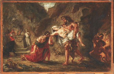 Hercules en Alcestis door Ferdinand Victor Eugene Delacroix