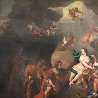 Aeneas Ontvangt een Nieuw Pantser van Venus door Ferdinand Bol
