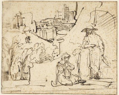 Christus Verschijnt aan Maria Magdalena als een Tuinman (Noli me tangere) door Ferdinand Bol