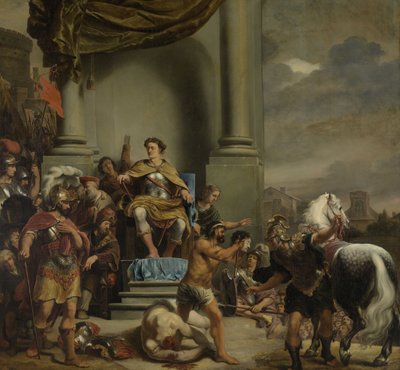 Consul Titus Manlius Torquatus beveelt de onthoofding van zijn zoon, 1662-1664 door Ferdinand Bol