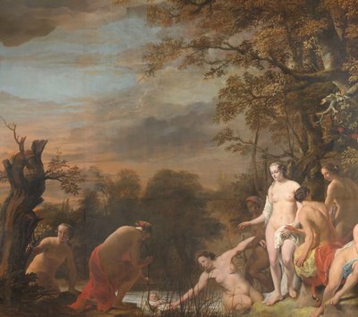 De dochter van de farao ontdekt Mozes in het biezen mandje door Ferdinand Bol