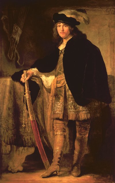 Portret van een jonge man met een zwaard, c.1635-40 door Ferdinand Bol