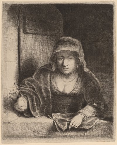 De vrouw met de peer door Ferdinand Bol