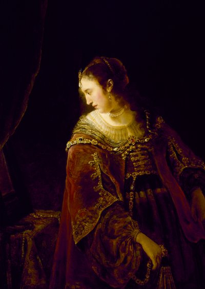 Vrouw aan haar kaptafel, c.1645 door Ferdinand Bol