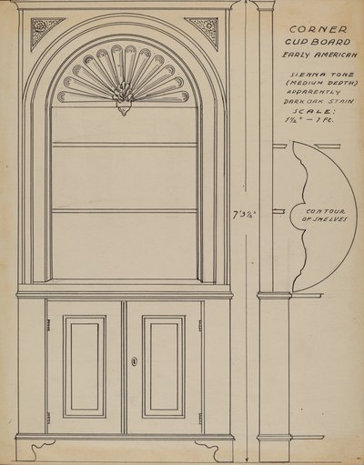 Hoekkast door Ferdinand Cartier