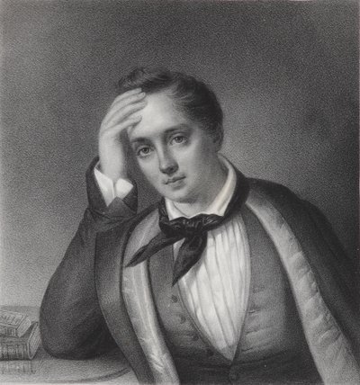 Portret van de dichter Yevgeny Abramovich Baratynsky 1800-1844, 1830s door Ferdinand Chevalier