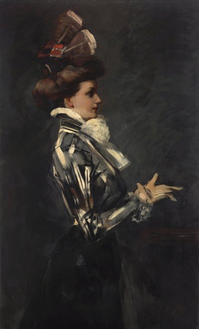 Portret van een dame door Ferdinand Freiherr von Reznicek