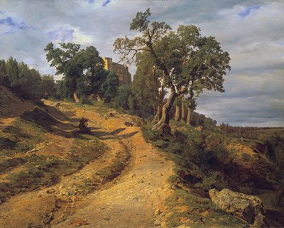 De ruïne Liechtenstein bij Mödling door Ferdinand Georg Waldmuller