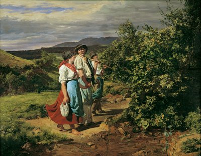 Thuiskomst van het werk (De geliefden op de tweesprong) door Ferdinand Georg Waldmuller