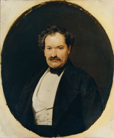 Heer in zwart jasje met witte vest door Ferdinand Georg Waldmuller