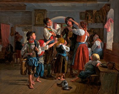 Het afscheid van de dienstplichtige door Ferdinand Georg Waldmuller