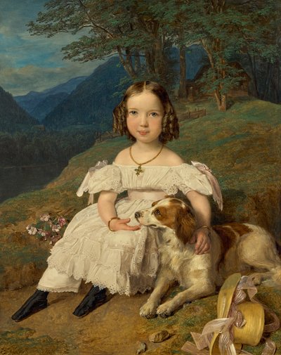 Portret van gravin Julia Alexandrovna Apraxina 1830-1917 als kind, 1835 door Ferdinand Georg Waldmuller