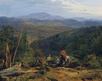 Wienerwaldlandschap met Burg Wildegg door Ferdinand Georg Waldmuller