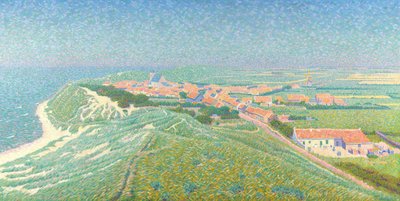 Gezicht op Zoutelande op het Eiland Walcheren door Ferdinand Hart Nibbrig (signed by artist)