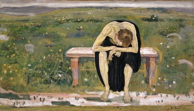 Teleurgestelde ziel, ca. 1891 door Ferdinand Hodler