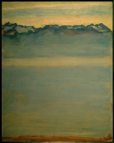 Meer van Genève met de Savoyer Alpen door Ferdinand Hodler