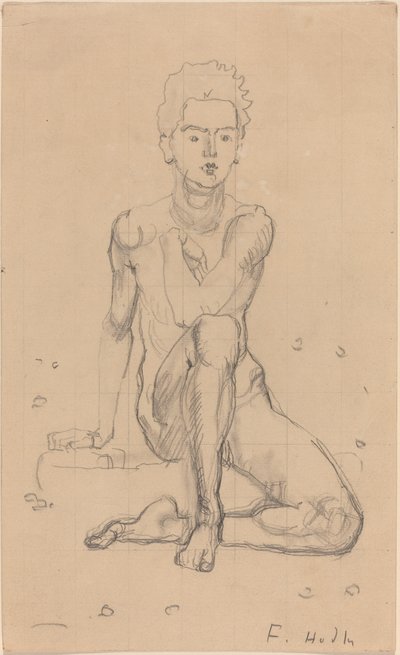 Hector Poseert Naakt door Ferdinand Hodler