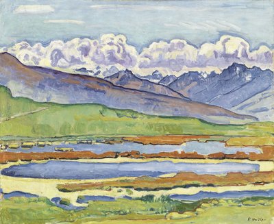 Landschap bij Montana door Ferdinand Hodler