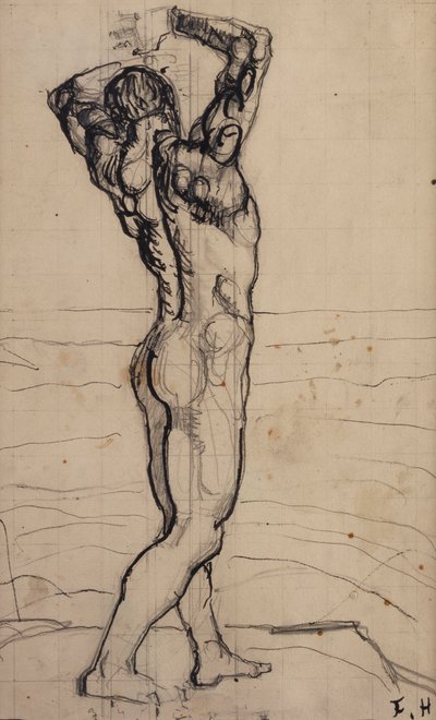 Mannelijke act, studie voor de waarheid, c.1901-02 door Ferdinand Hodler