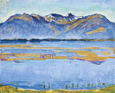 Montana landschap met Becs de Bosson en Vallon de Réchy door Ferdinand Hodler
