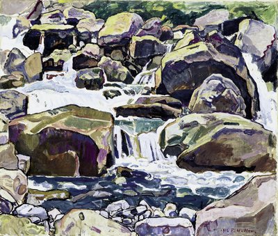 Bergbeek bij Champéry door Ferdinand Hodler