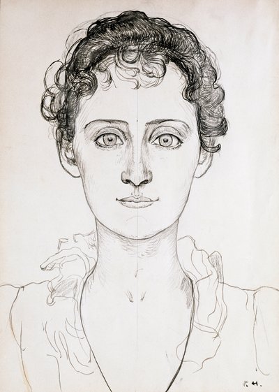 Portrait de Berthe Hodler. Peinture de Ferdinand Hodler (1853-1918) door Ferdinand Hodler