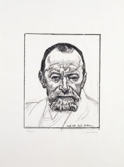 Zelfportret, ca. 1916-8 door Ferdinand Hodler