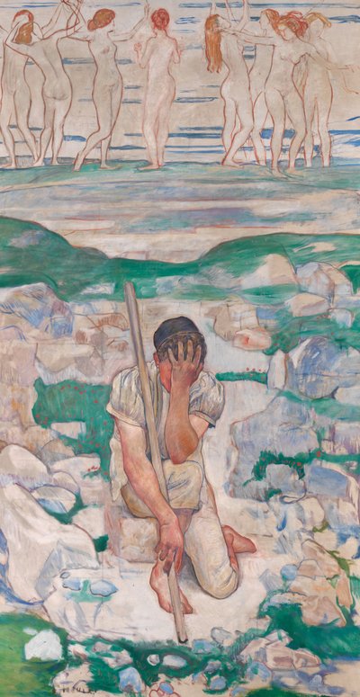 De droom van de herder Der Traum des Hirten, 1896 door Ferdinand Hodler