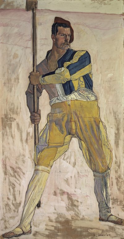 Krijger met hellebaard, ca. 1898 door Ferdinand Hodler