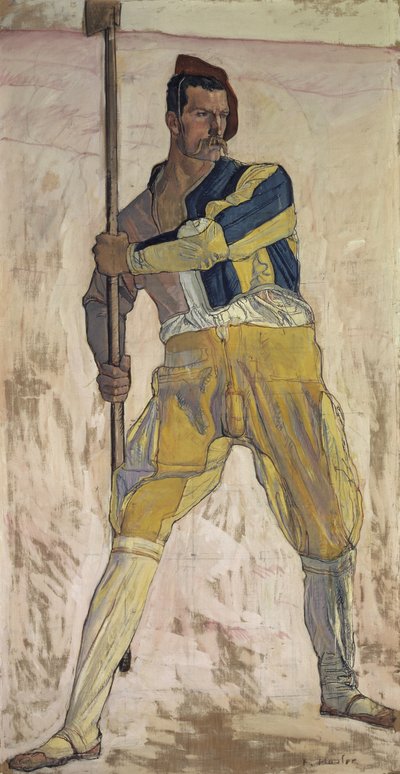 Krijger met hellebaard, ca. 1898 door Ferdinand Hodler