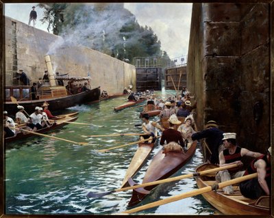 De sluis door Ferdinand Joseph Gueldry