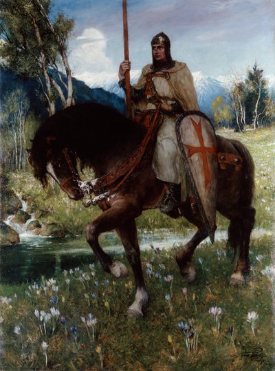 Parsifal op Zoek naar de Heilige Graal, 1912 door Ferdinand Leeke