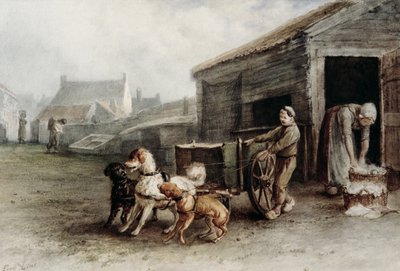 Een hondenkar, Nederland, c.1890 door Ferdinand Lintz