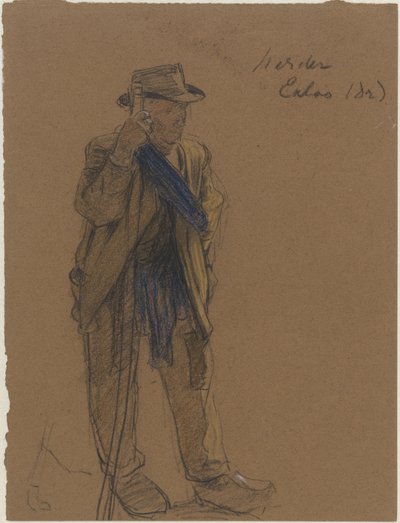 Staande herder, te Exloo door Ferdinand Oldewelt