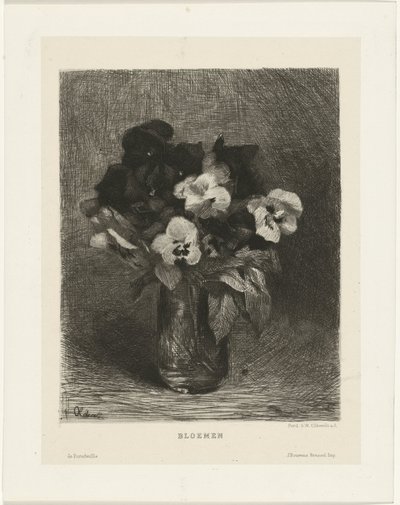 Viooltjes in een vaas door Ferdinand Oldewelt