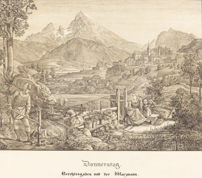 Donderdag - Berchtesgaden en de Watzmannberg door Ferdinand Olivier