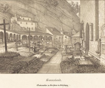 Zaterdag - Begraafplaats van St. Peter in Salzburg door Ferdinand Olivier