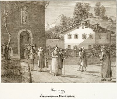 Zondag: Naar de Kerk bij Berchtesgaden door Ferdinand Olivier