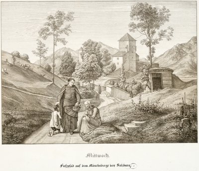 Woensdag: Voetpad op de Mönchsberg Bij Salzburg door Ferdinand Olivier