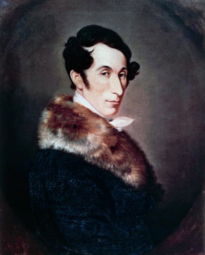 Portret van de Duitse componist, dirigent en pianist Carl Maria von Weber door Ferdinand Schimon